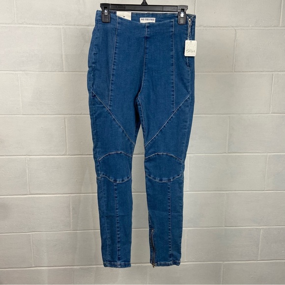 NWT We‎ the Free Bella Moto Mid Rise Skinny Side-Zipped Ankle Jeans in Prophecy - Picture 3 of 14